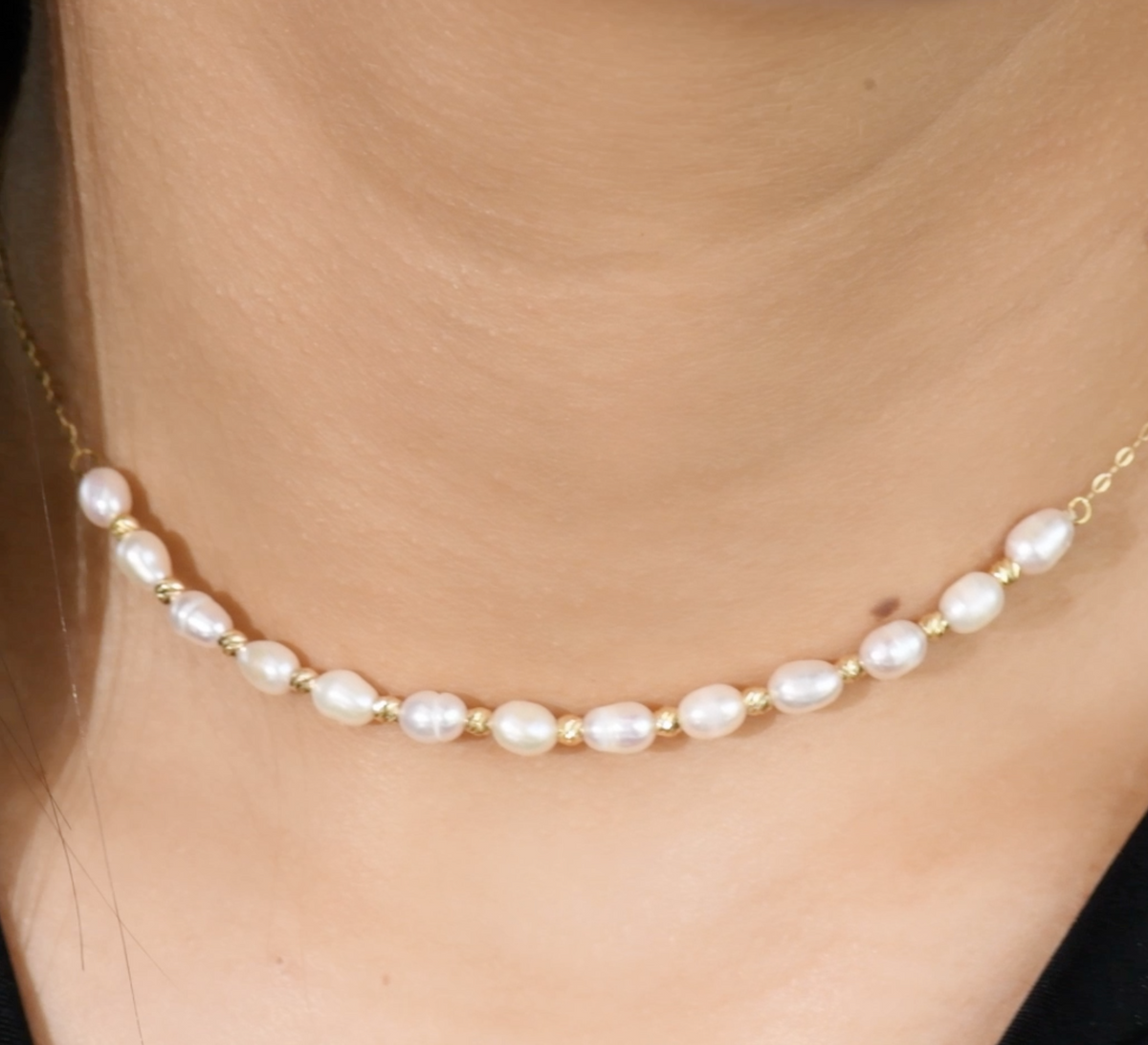 Collier LUNA en Or 18k et pierres Johar naturelles