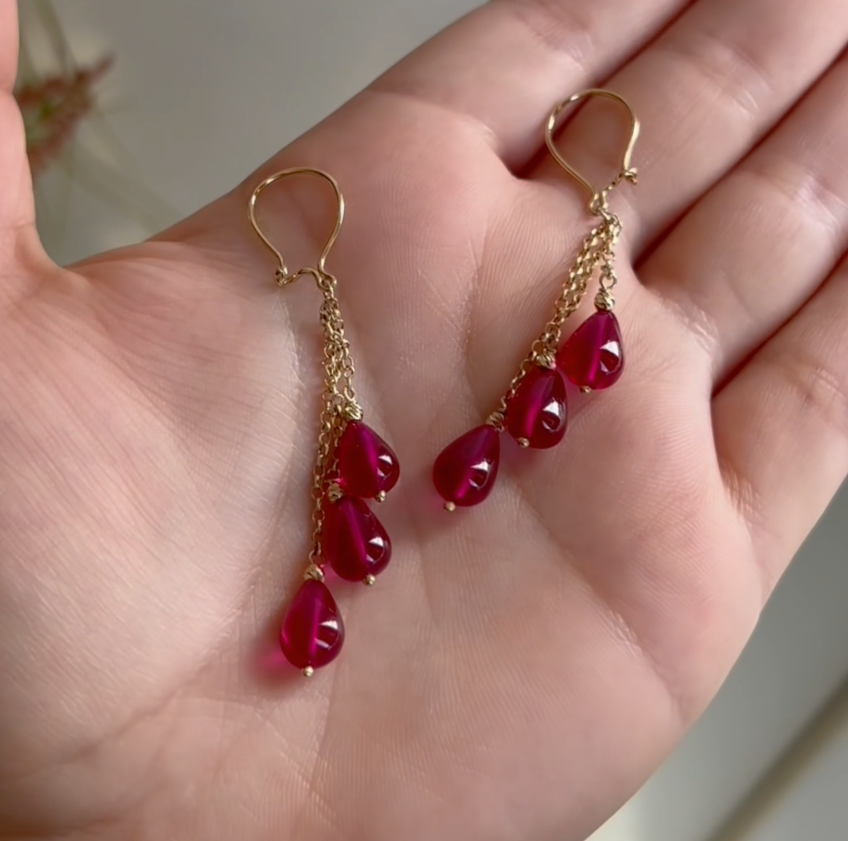 Boucles D'oreiles LUNARA en Or 18k - Pierres Naturelles
