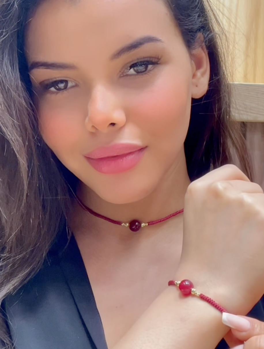 Ensemble Cordon avec des Boules en Or 18k - Toutes les couleurs Sont disponibles