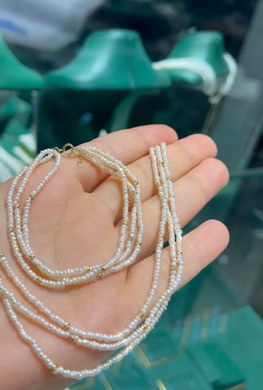 Ensemble johr avec des boules en Or 18 carats
