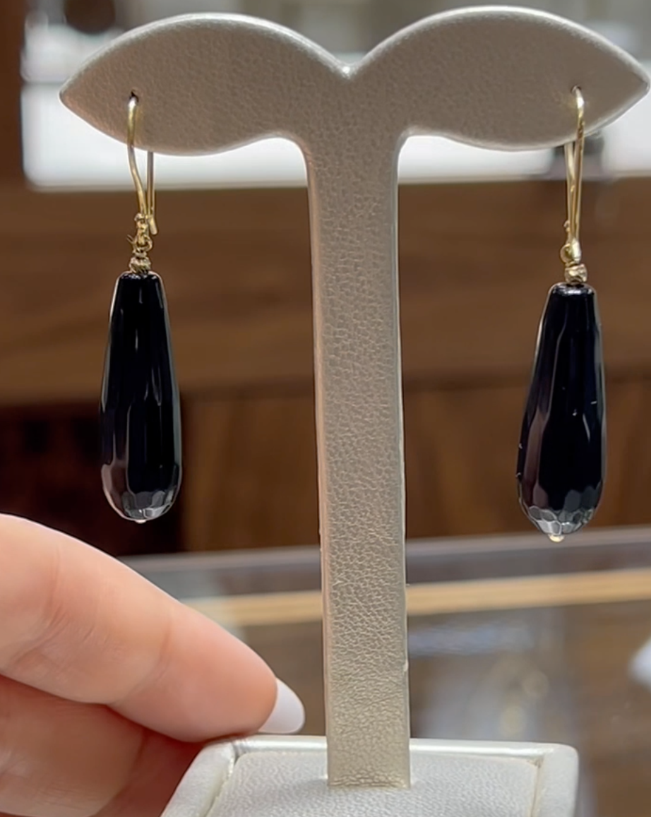 Boucles D'oreilles BERNIS en Or 18k Avec Une Pierre Naturelle