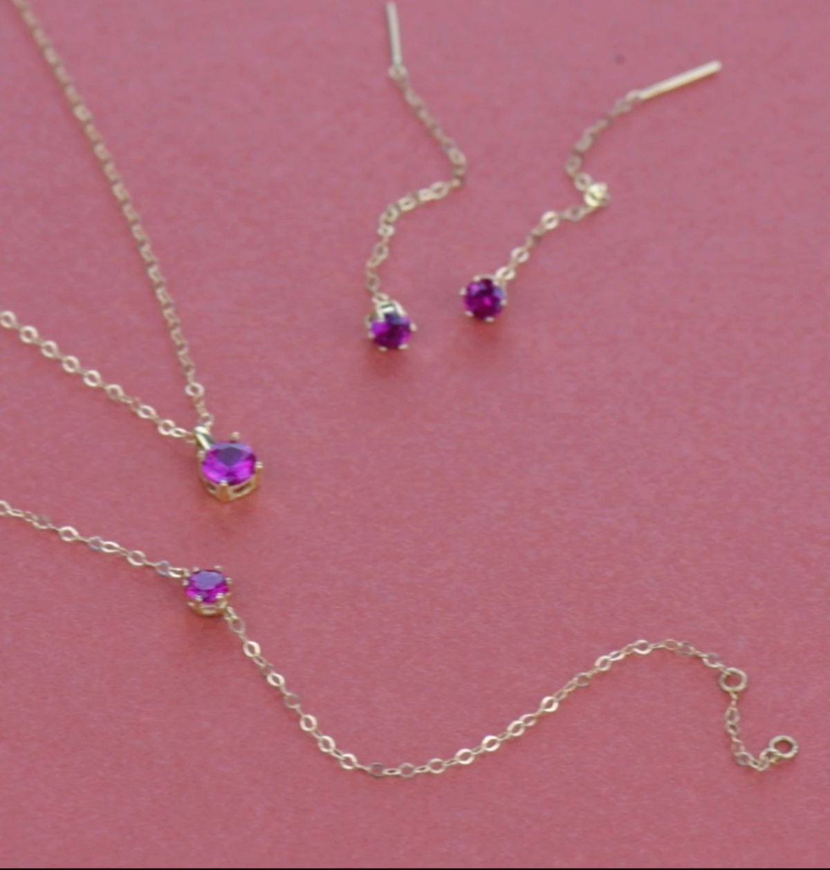 Ensemble de La goutte en Or 18k - Goutte Coloré